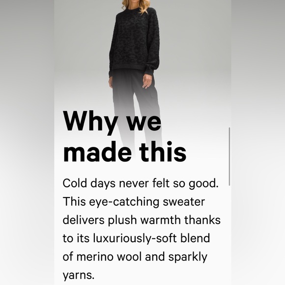 NWT Lululemon Wool Blend Jacquard Sweater - Picture 4 of 11